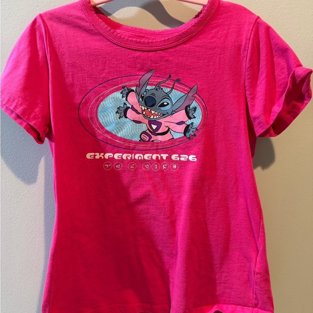 Disney Kids Bright Pink Stitch Experiment 626 Tee